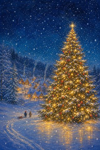 雪降るクリスマスの夜