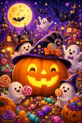 ポップでかわいいハロウィンの夜